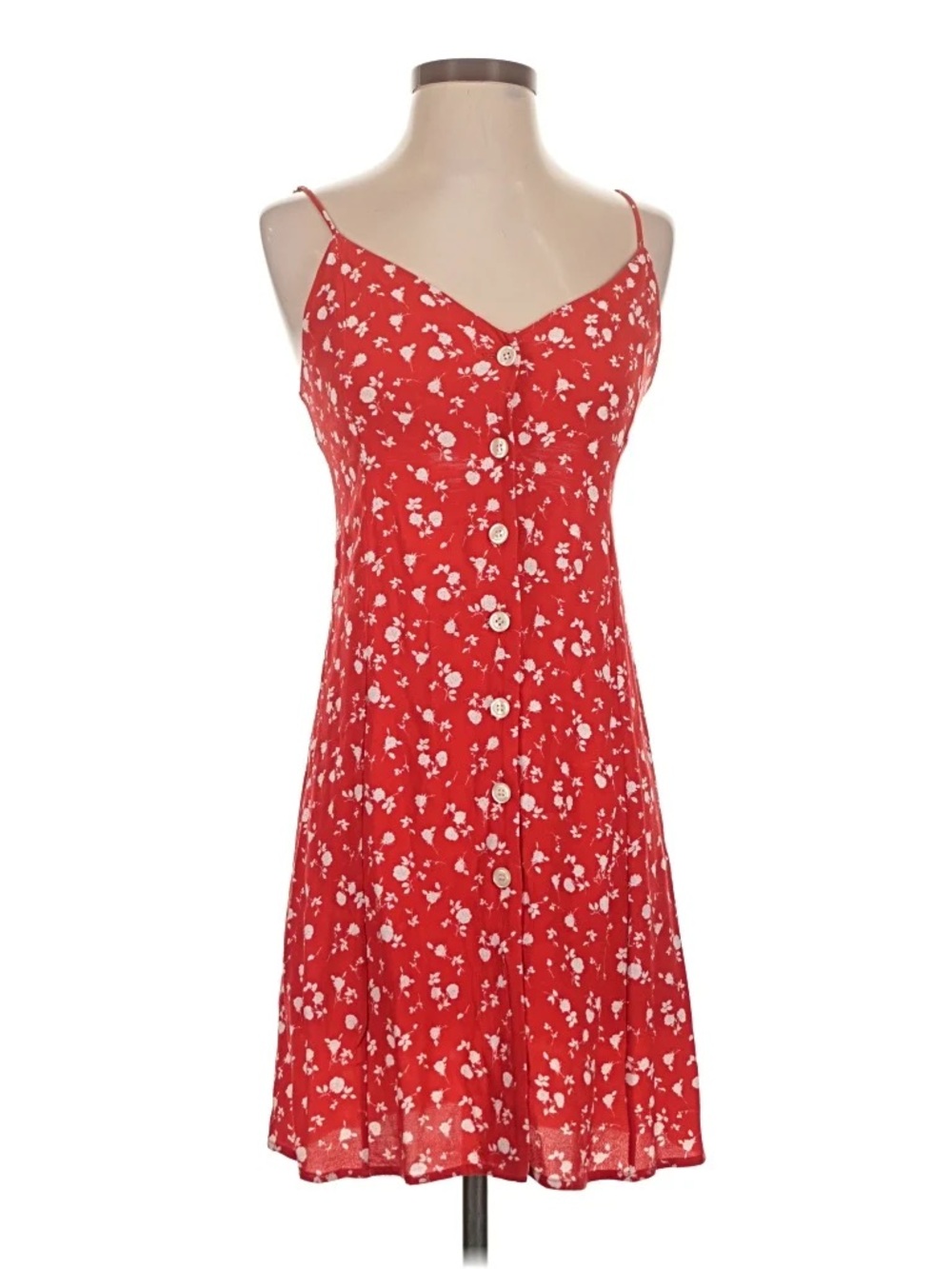 Rouje Red Floral Button-Front Slip Dress